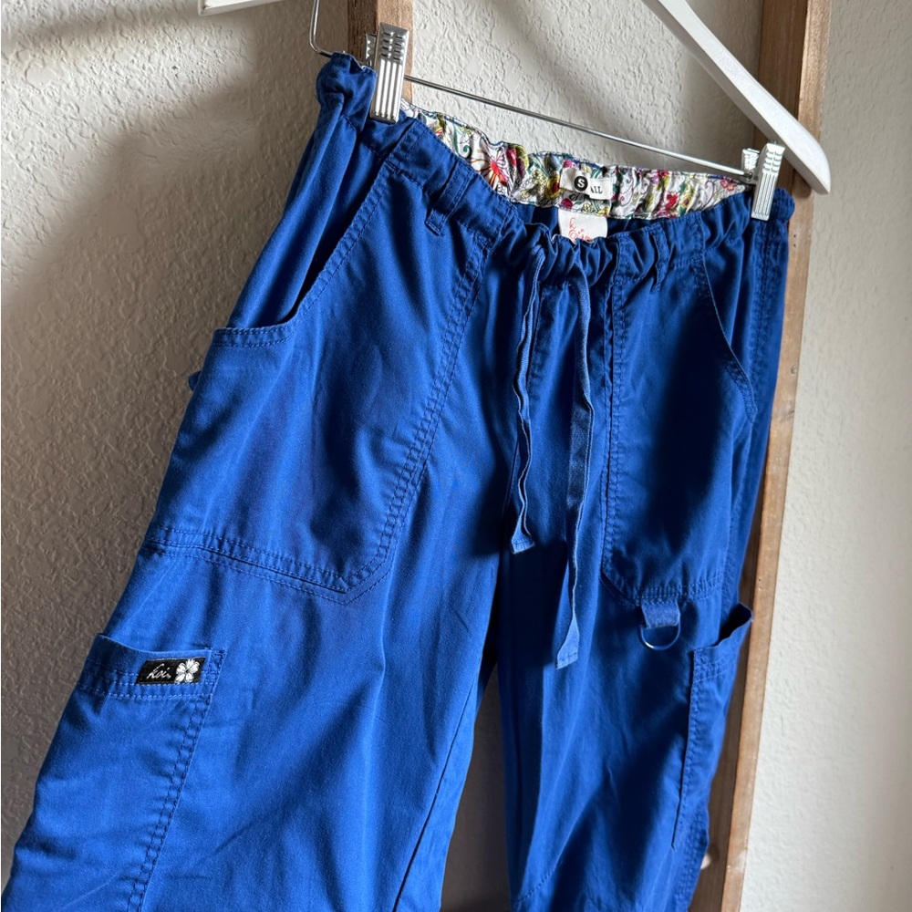 Koi Lindsay Cargo Royal Blue scrub pants sz: Small Tall - Picture 5 of 13